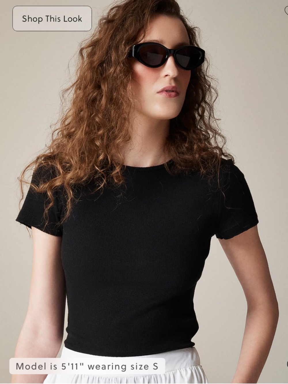 J. Crew Black Fine rib short-sleeve T-shirt